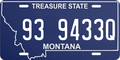 MT license plate 939433Q