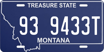 MT license plate 939433T