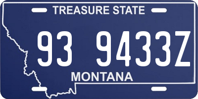 MT license plate 939433Z