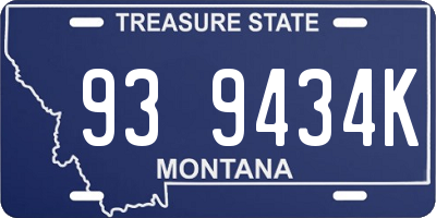 MT license plate 939434K