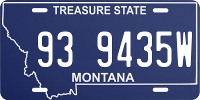 MT license plate 939435W