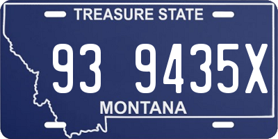 MT license plate 939435X
