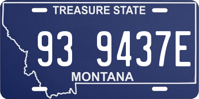 MT license plate 939437E