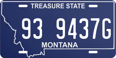 MT license plate 939437G