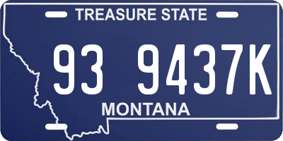 MT license plate 939437K