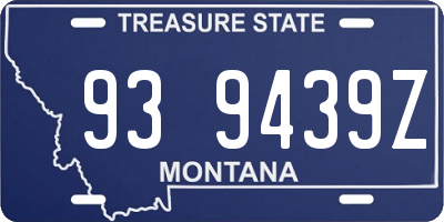 MT license plate 939439Z