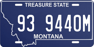 MT license plate 939440M