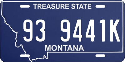 MT license plate 939441K