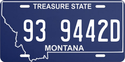 MT license plate 939442D