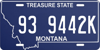 MT license plate 939442K
