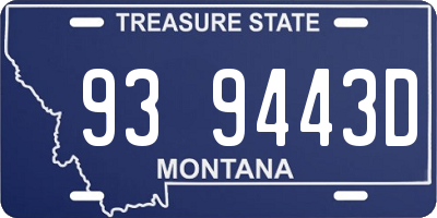 MT license plate 939443D