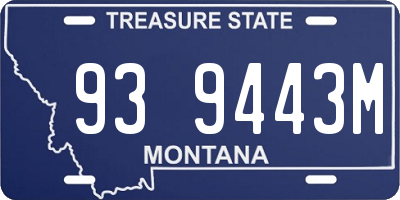 MT license plate 939443M