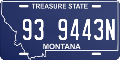 MT license plate 939443N