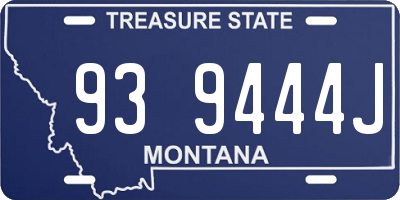 MT license plate 939444J