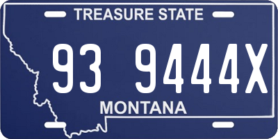 MT license plate 939444X