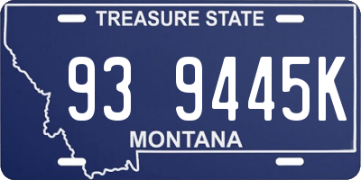 MT license plate 939445K