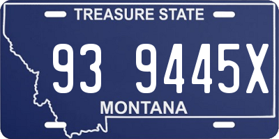 MT license plate 939445X