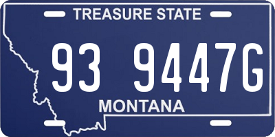 MT license plate 939447G