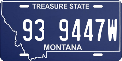 MT license plate 939447W
