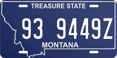 MT license plate 939449Z
