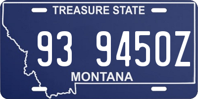 MT license plate 939450Z