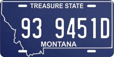 MT license plate 939451D