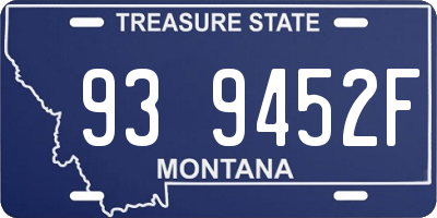 MT license plate 939452F