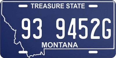 MT license plate 939452G