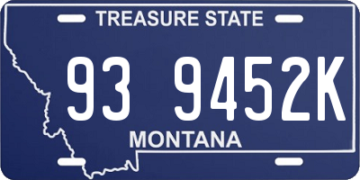 MT license plate 939452K