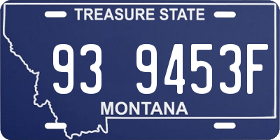 MT license plate 939453F