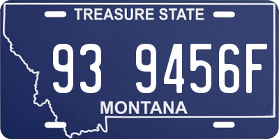 MT license plate 939456F