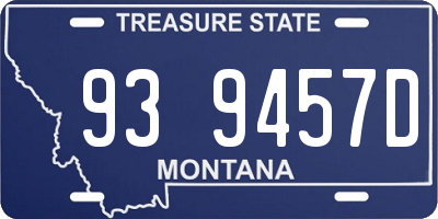 MT license plate 939457D