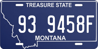 MT license plate 939458F