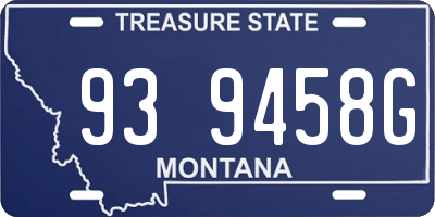 MT license plate 939458G