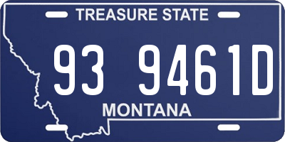 MT license plate 939461D