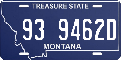 MT license plate 939462D