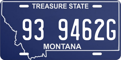 MT license plate 939462G