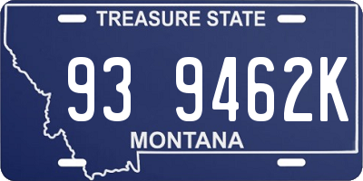 MT license plate 939462K