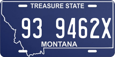 MT license plate 939462X