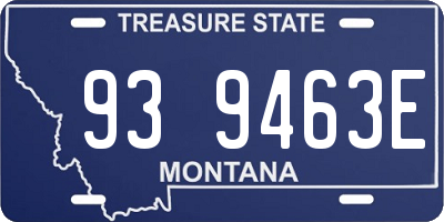 MT license plate 939463E