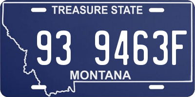 MT license plate 939463F