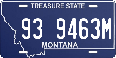 MT license plate 939463M
