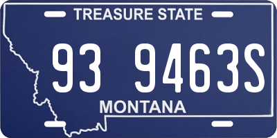 MT license plate 939463S