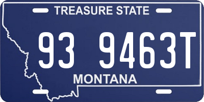 MT license plate 939463T