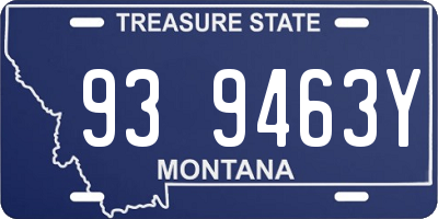 MT license plate 939463Y