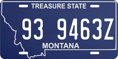 MT license plate 939463Z