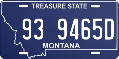 MT license plate 939465D