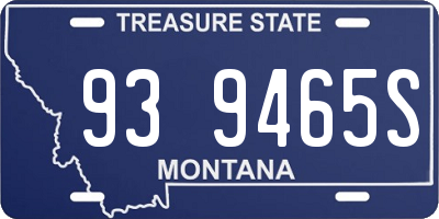 MT license plate 939465S