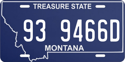 MT license plate 939466D