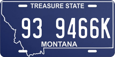MT license plate 939466K